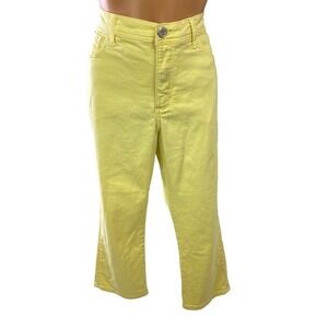 Lee Natural Fit Crop Jeans Yellow Size 16 Cotton Blend